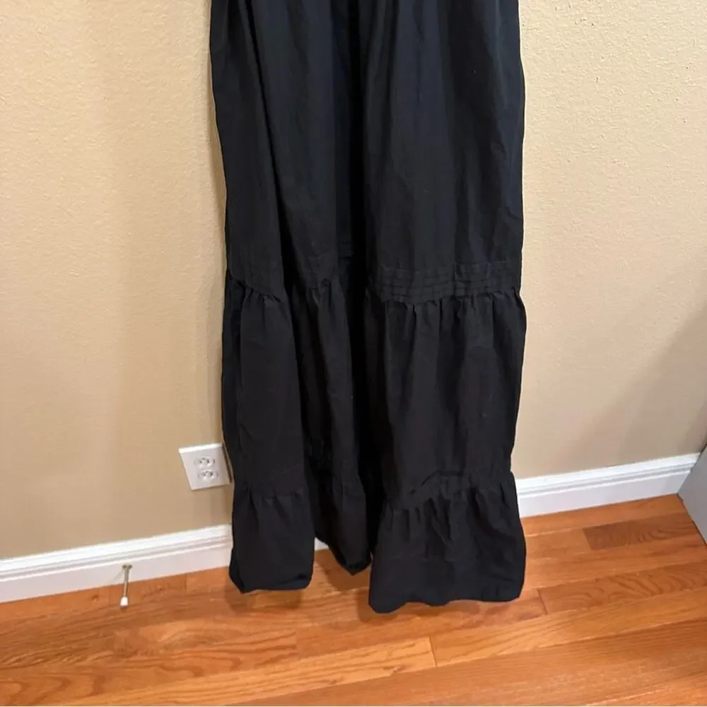 Anthropologie Cleobella Black Organic Cotton Smocked Maxi Dress XL - Picture 12 of 12